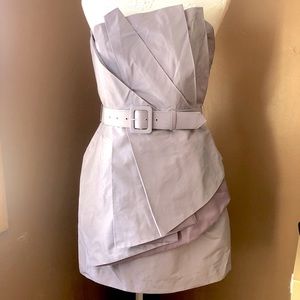 Strapless Boned Peplum Hem Cocktail Dresd